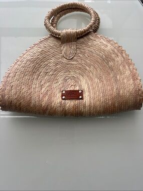 Nativa Tan Circle-Handle Tote